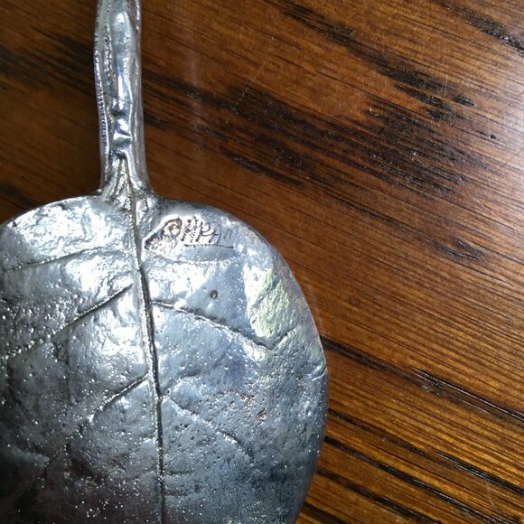 Michael Aram salad utensils set leaf double handled spoon fork rare signed art - Picture 10 of 13